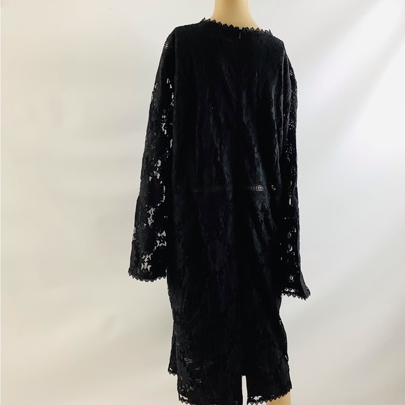 Boohoo Plus Lace Midi Dress US Size 22 Black Longsleeve Women Occasion Party New - Picture 10 of 13